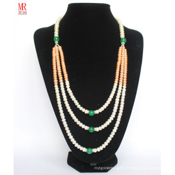 Collier de mode multi-perles naturelles